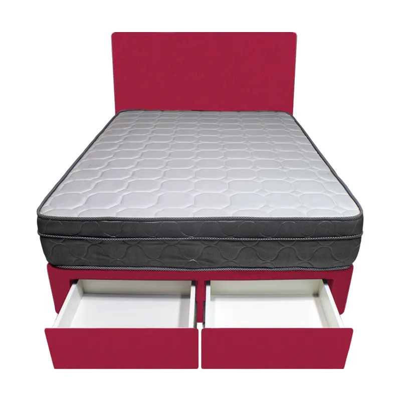 BARAKA HOME - Dormitorio Turin + 2 Cajones 1.5 Plz + Cabecera - Rojo