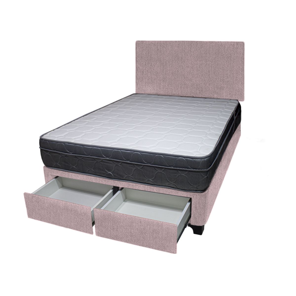 BARAKA HOME - Dormitorio Turin + 2 Cajones 1.5 Plz + Cabecera - Rosado