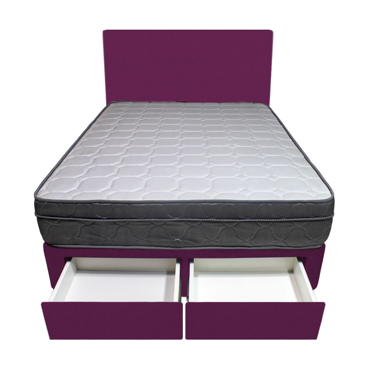 BARAKA HOME - Dormitorio Turin + 2 Cajones 1.5 Plz + Cabecera - Purpura