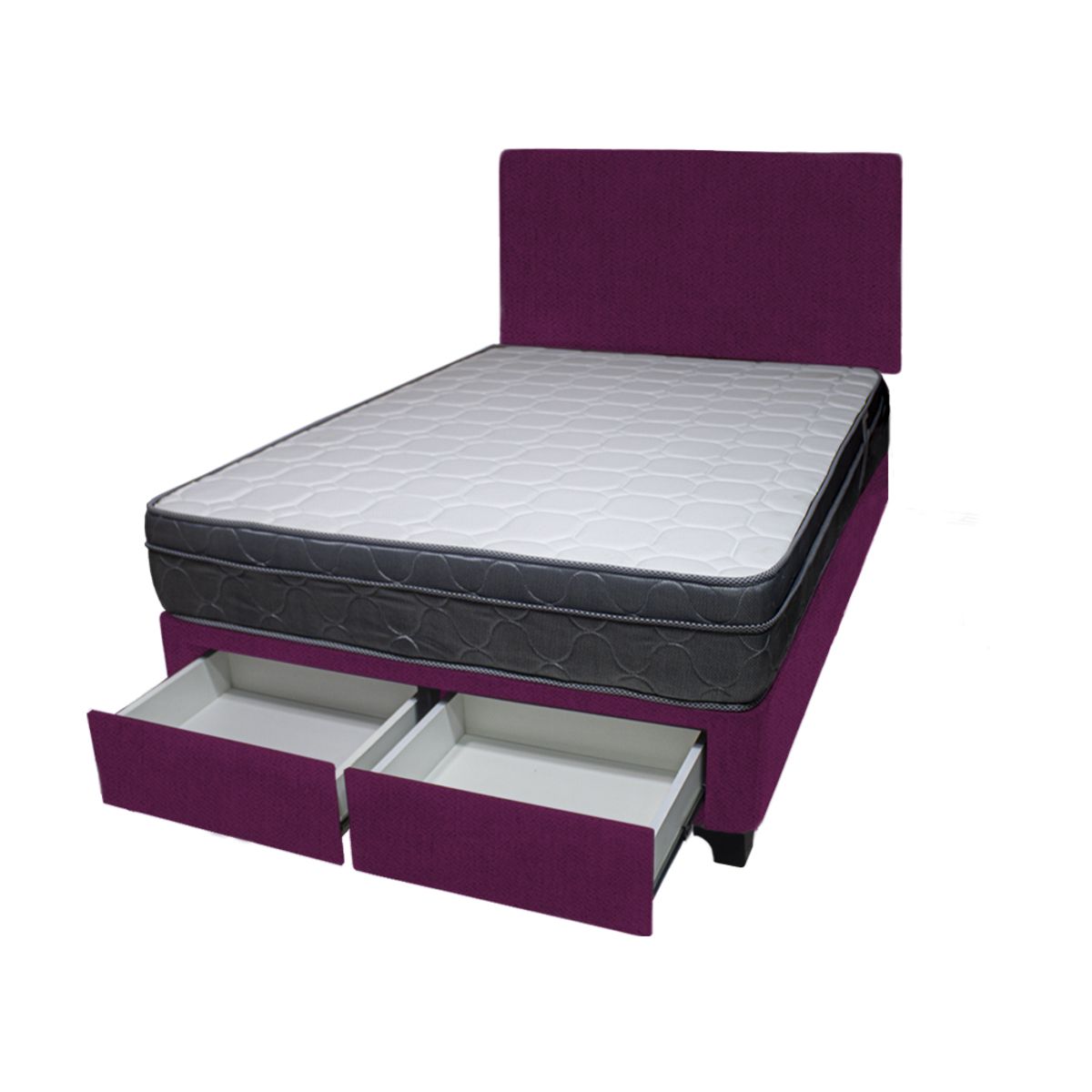 BARAKA HOME - Dormitorio Turin + 2 Cajones 1.5 Plz + Cabecera - Purpura