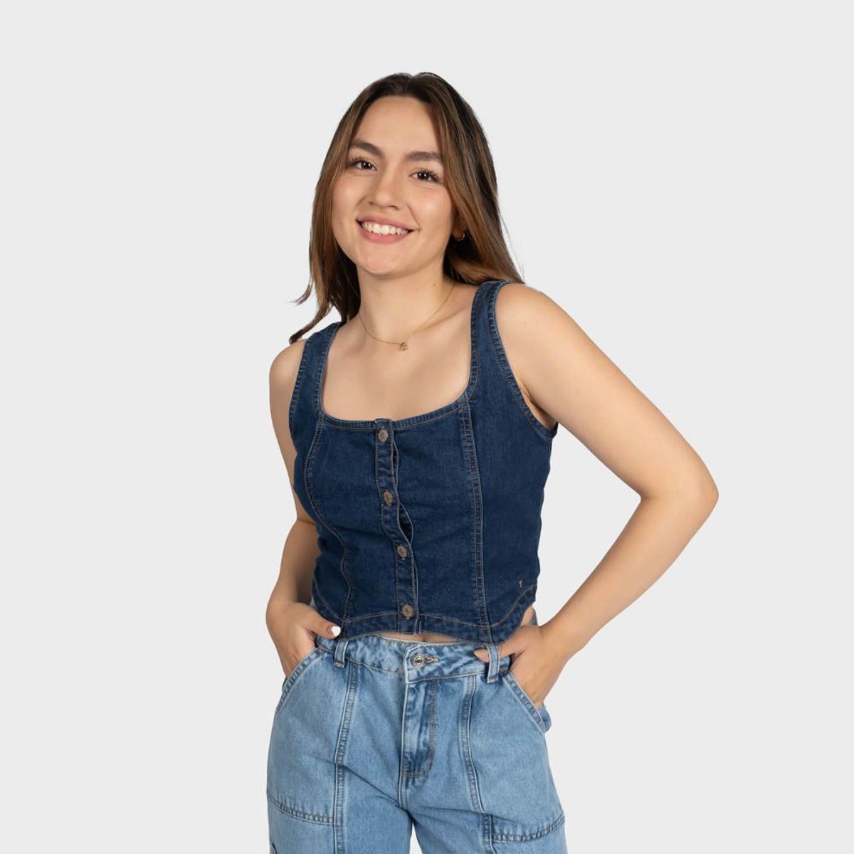 MACHINE - BLUSA LP23NURIAL DENIM STRECH