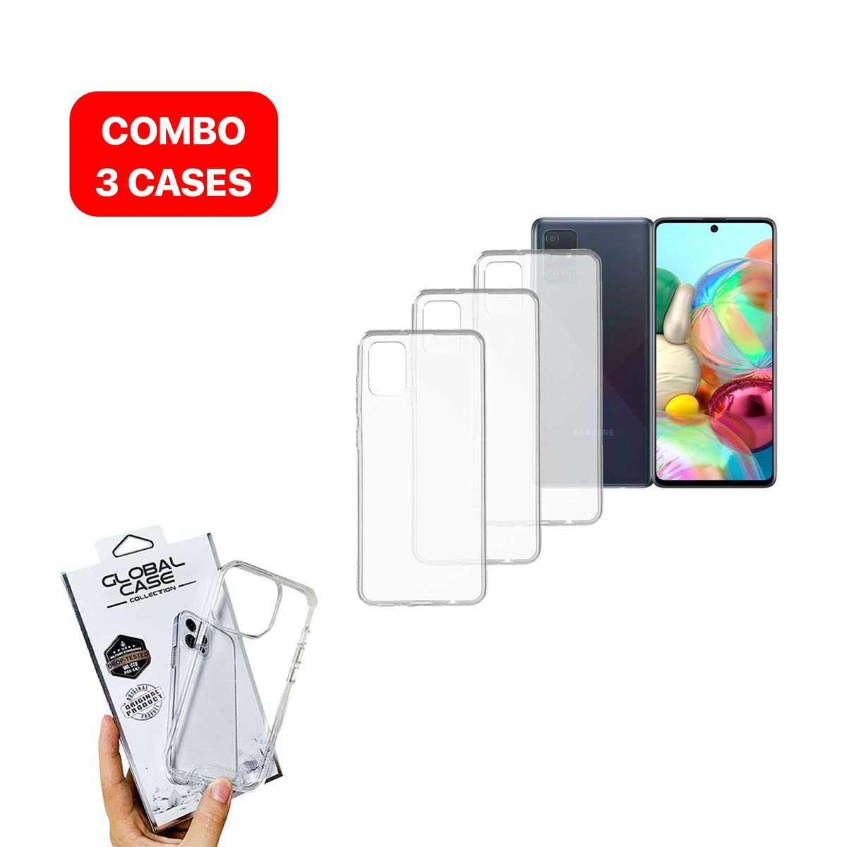 SPACE - Combo Case Space Para Samsung A71 Transparente