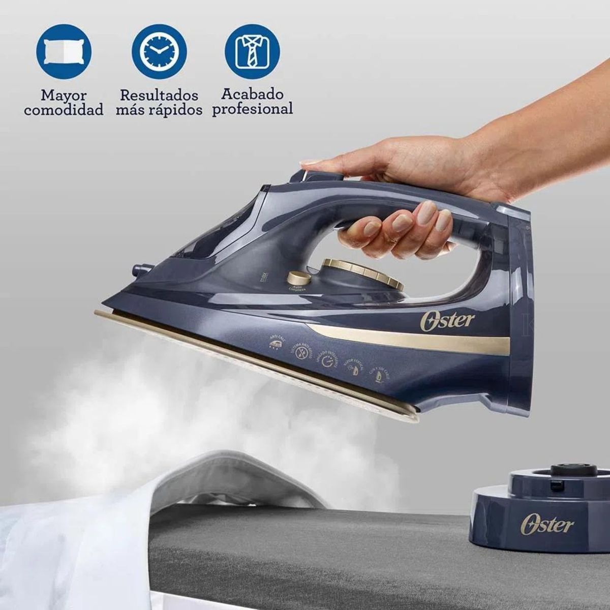 OSTER - Plancha de Vapor Inalámbrica Oster® 2 en 1 con suela de cerámica