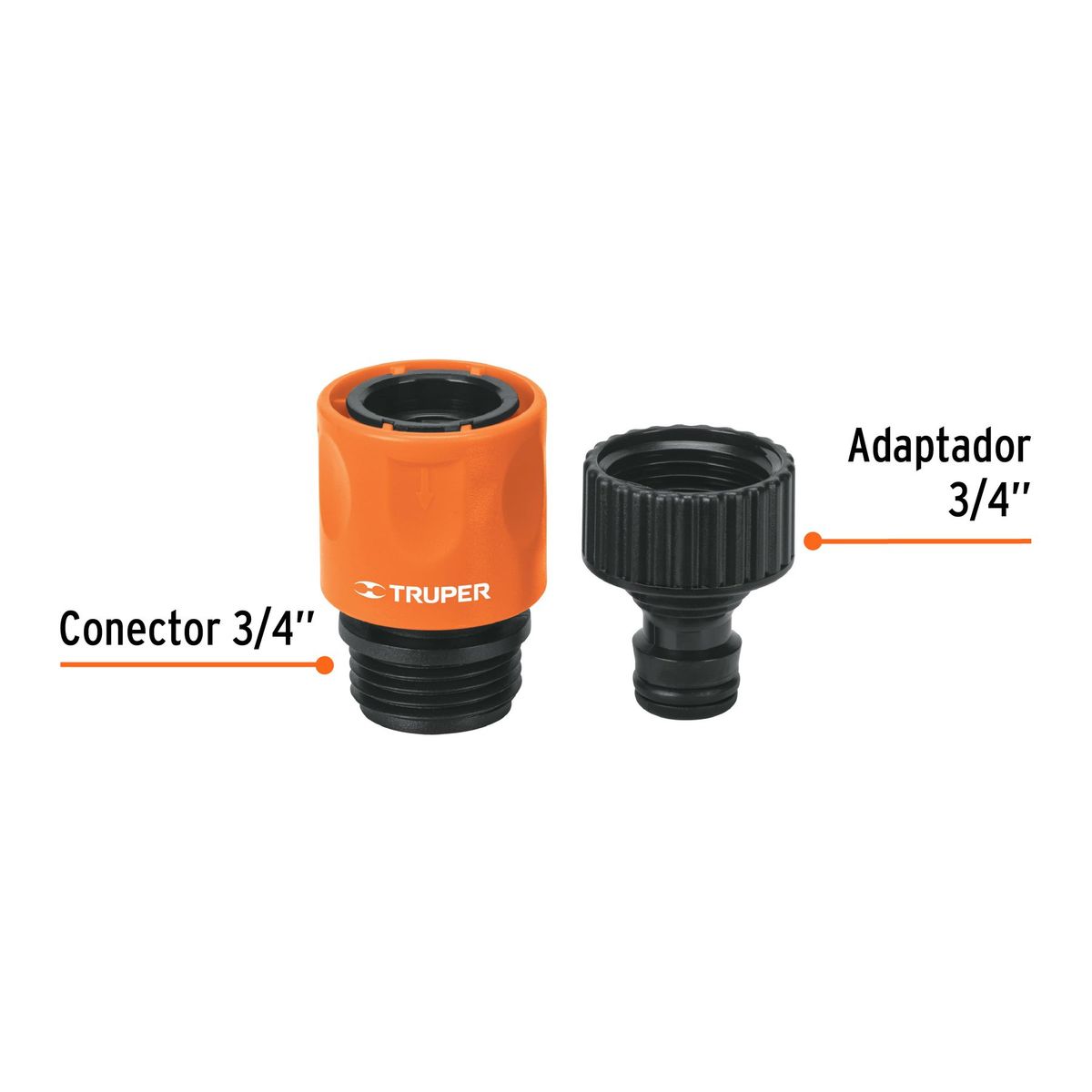 TRUPER - Conectores de ABS sistema click para grifo Truper