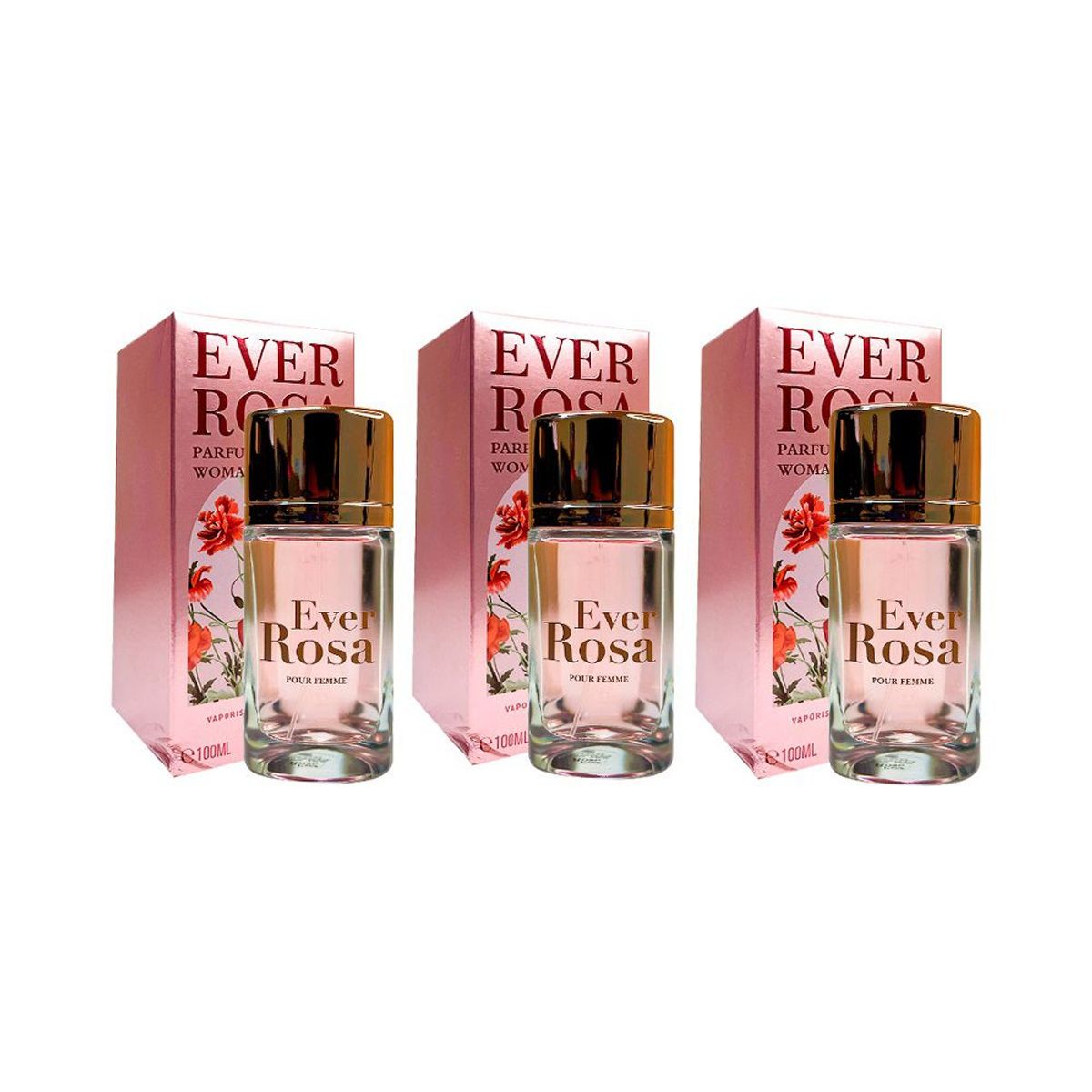 GENERICO - 3 VAPORISATEUR NATURAL SPRAY EAU DE PARFUM - EVER ROSA