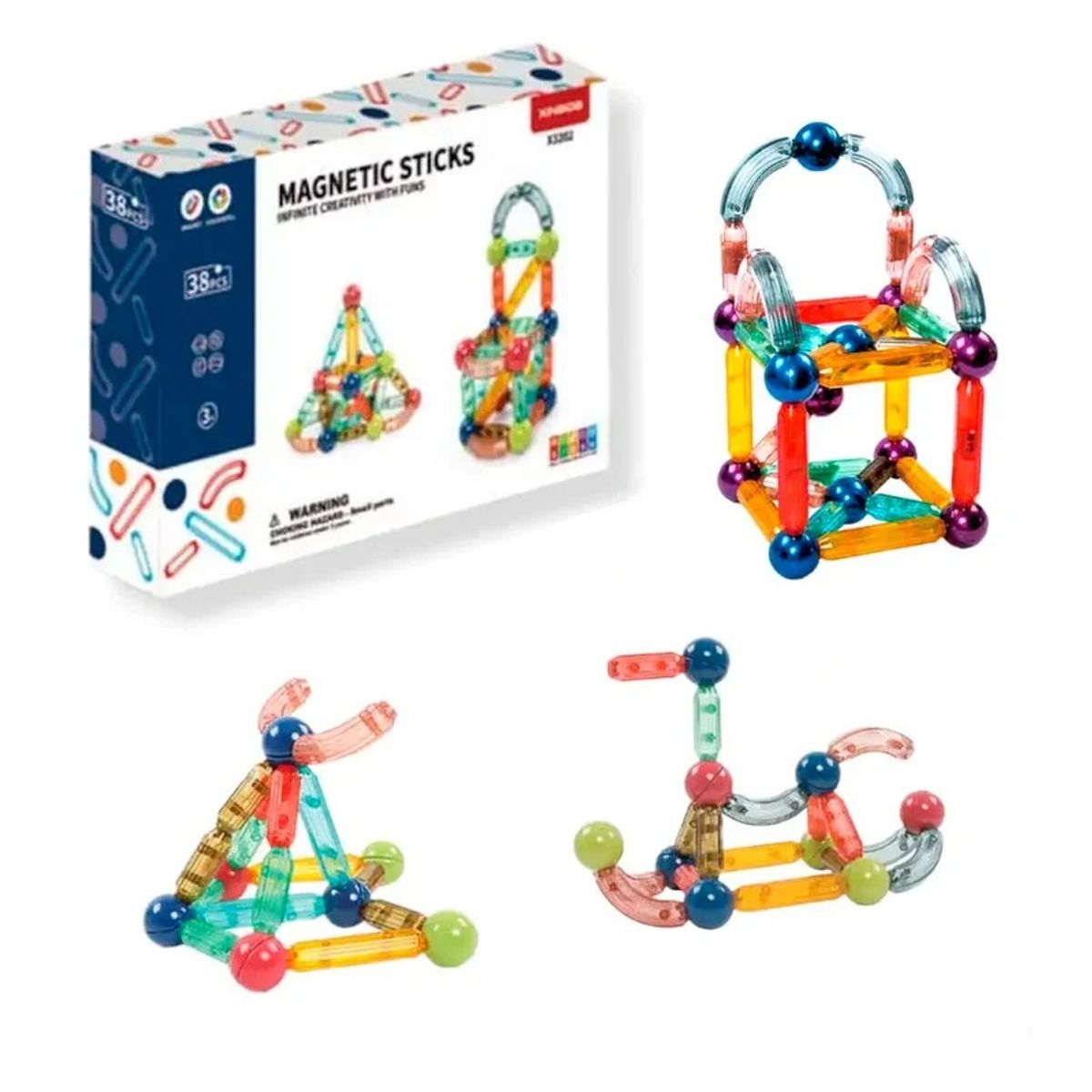GENERICO - Divertidos bloques de construcción magnéticos de 68 Pcs