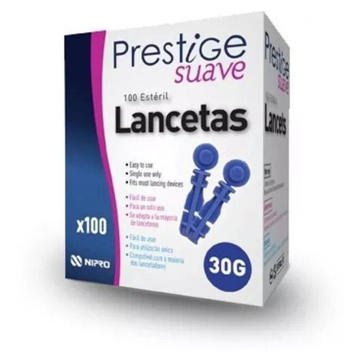 NIPRO - LANCETAS PRESTIGE SUAVE CAJA X 100 UNIDADES