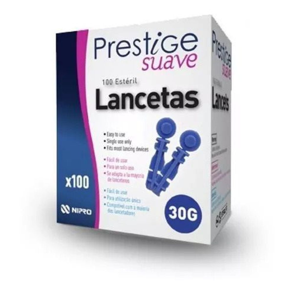 NIPRO - LANCETAS PRESTIGE SUAVE CAJA X 100 UNIDADES