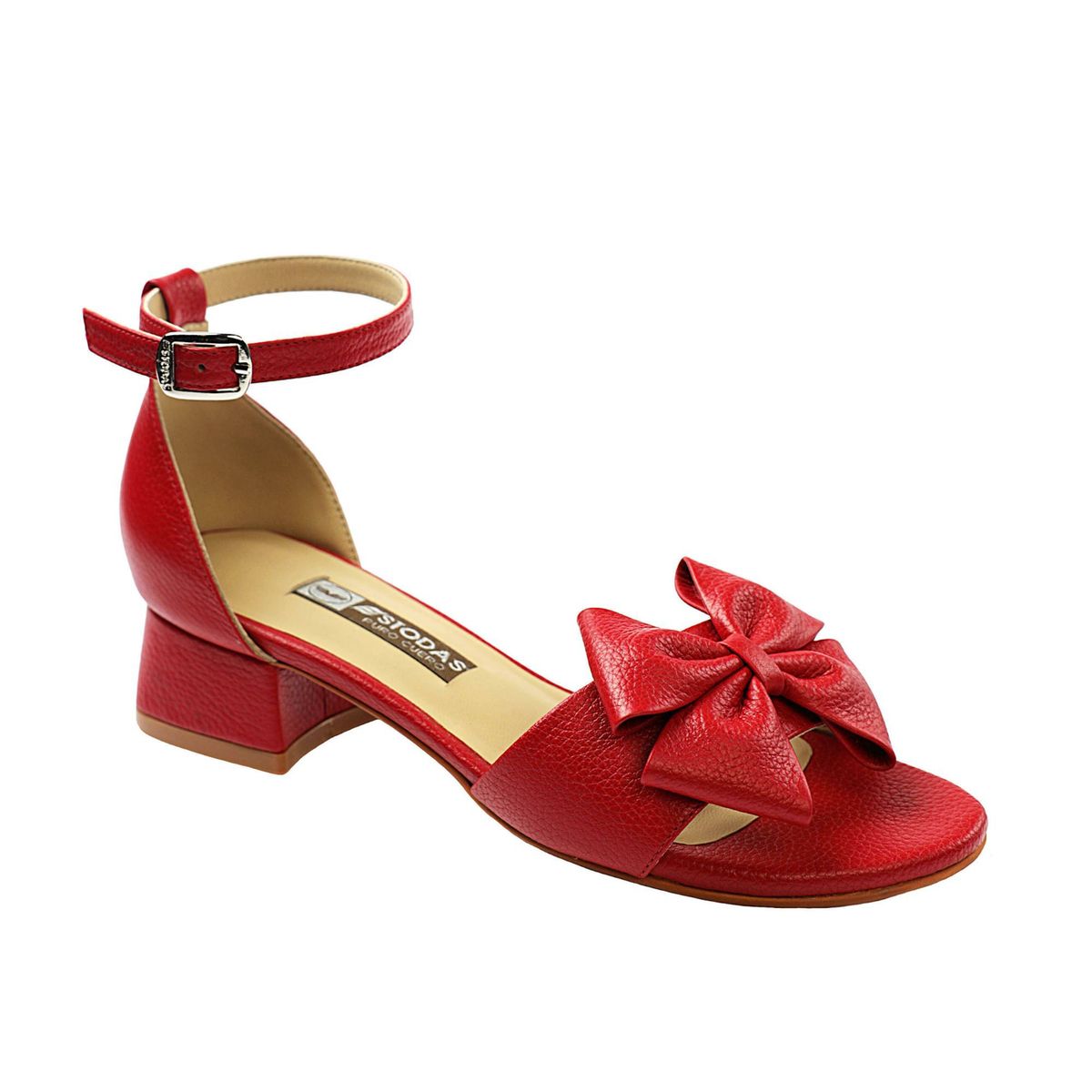 ESTODAS - Sandalia Amanda cuero Rojo
