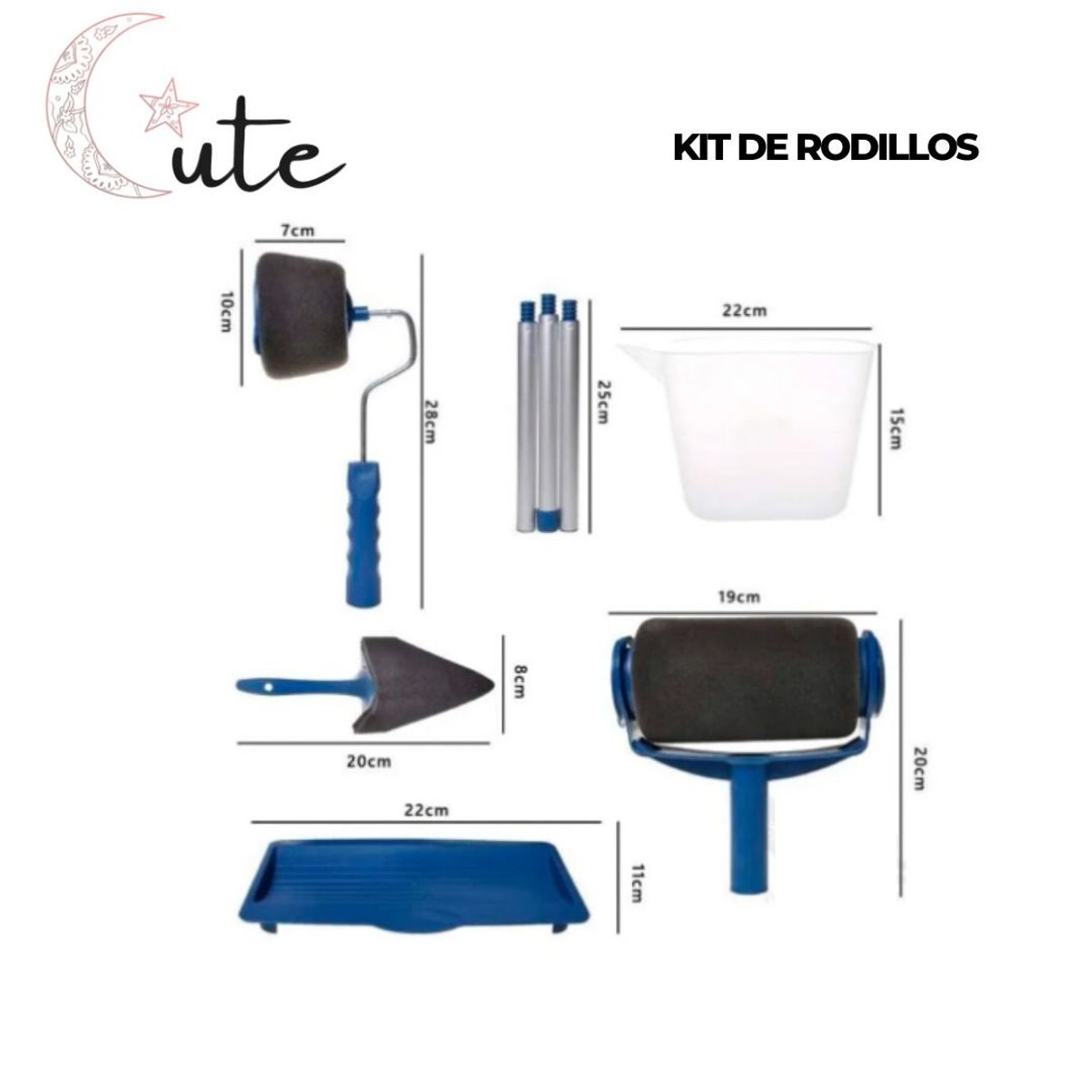 GENERICO - KIT DE RODILLOS PARA PINTAR