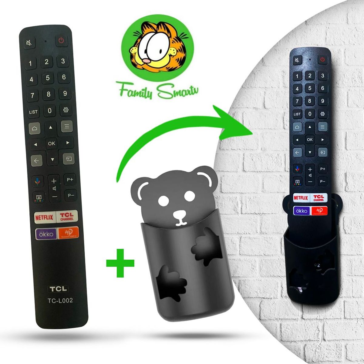 UNIVERSAL - Control Remoto Tcl Generico Smart Modelo FMR8 + Soporte Oso