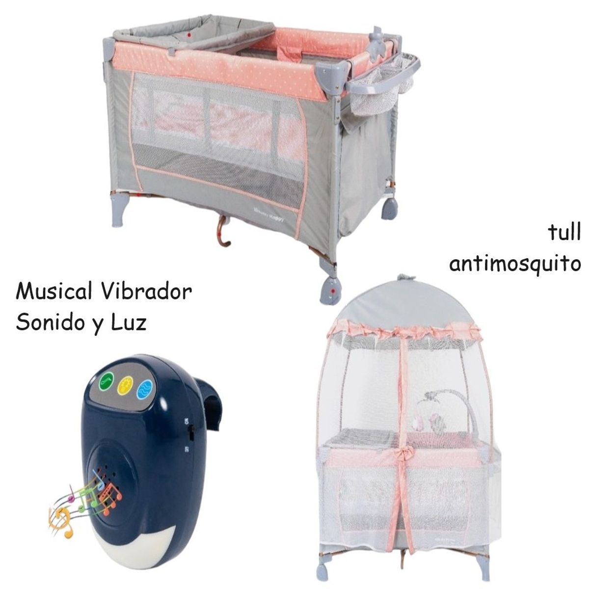 BABY HAPPY - Cuna Mecedora BABY HAPPY Vibrador Musical BH-800