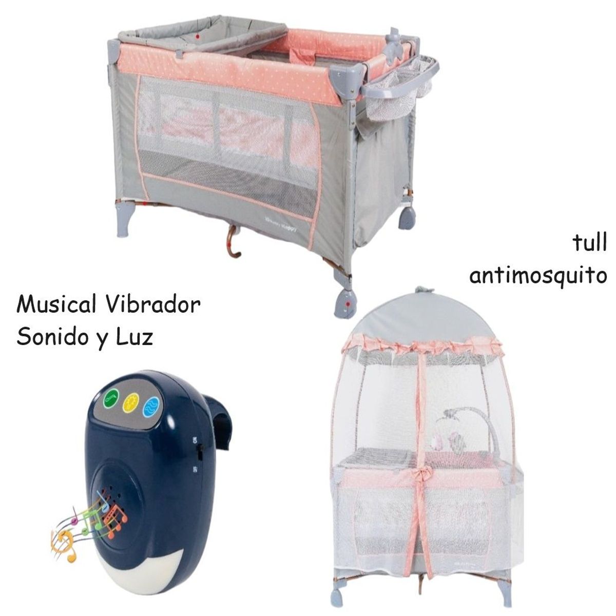 BABY HAPPY - Cuna Mecedora BABY HAPPY Vibrador Musical BH-800