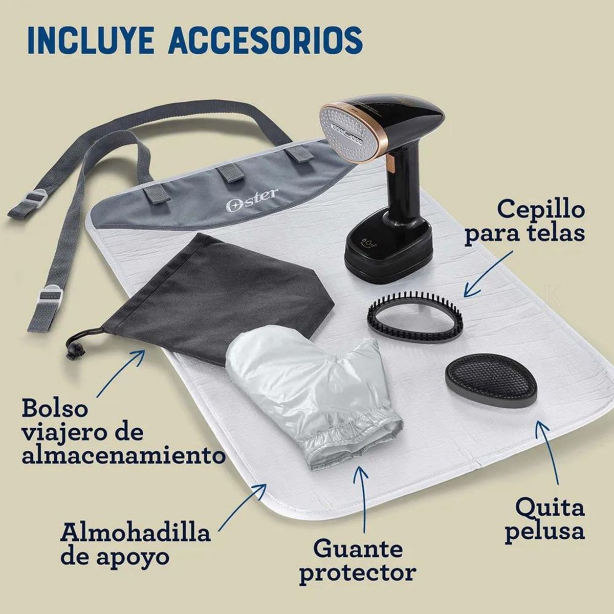 OSTER - Vaporizador de Mano Plegable Negro y Cobre GCSTFS300