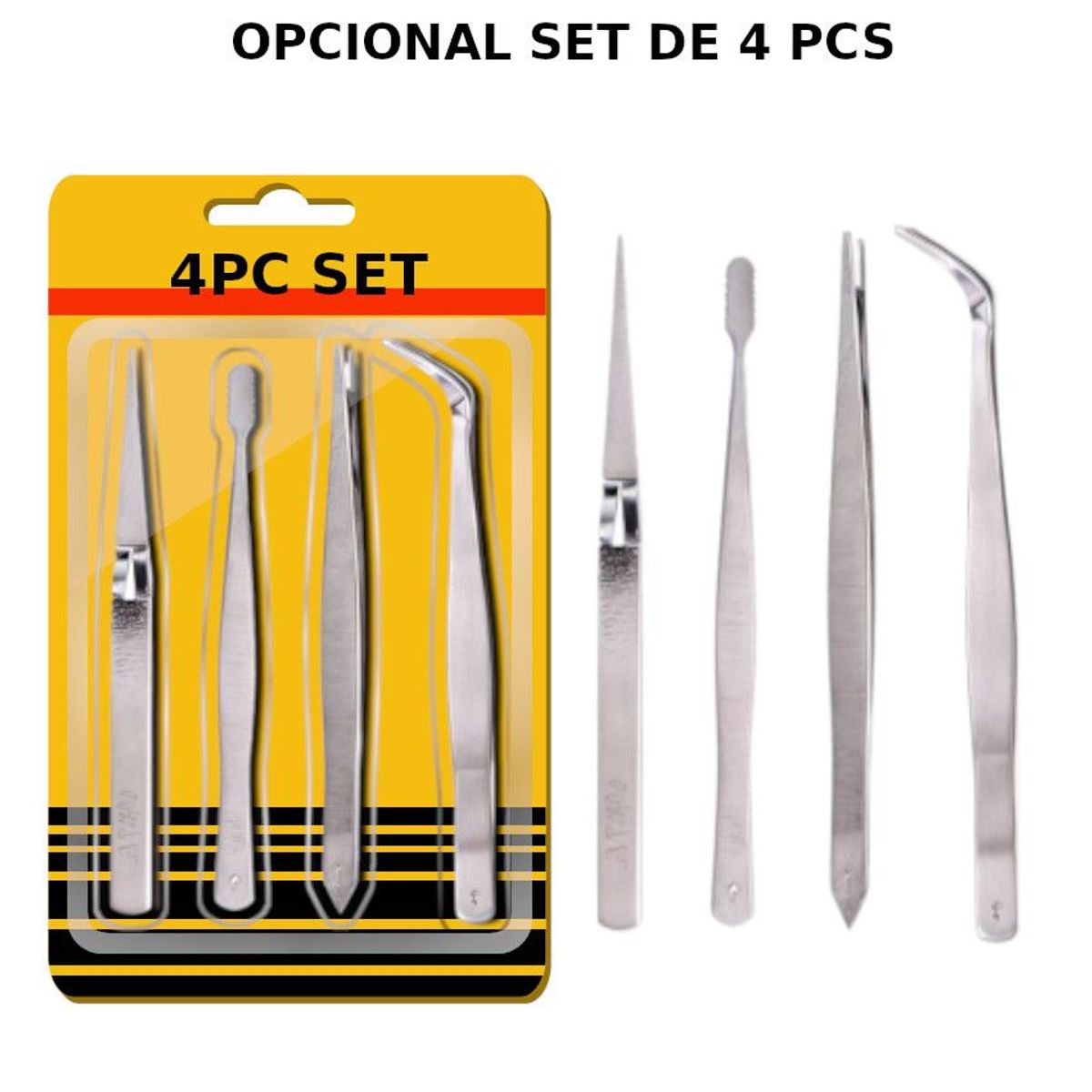 GENERICO - Pinzas Reparacion Pc Celular Set 4pcs Mango Recubierto +Pinza inversa