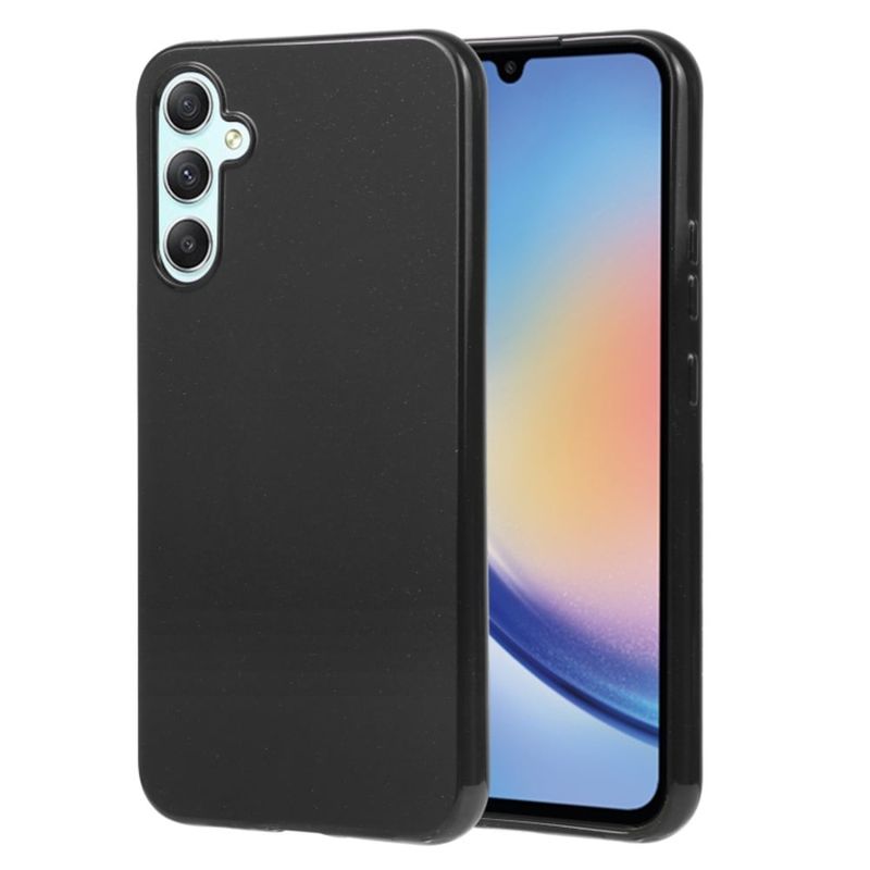 GENERICO - Funda Case para Samsung A34 Jelly Pearl Negro Antishock Resistente