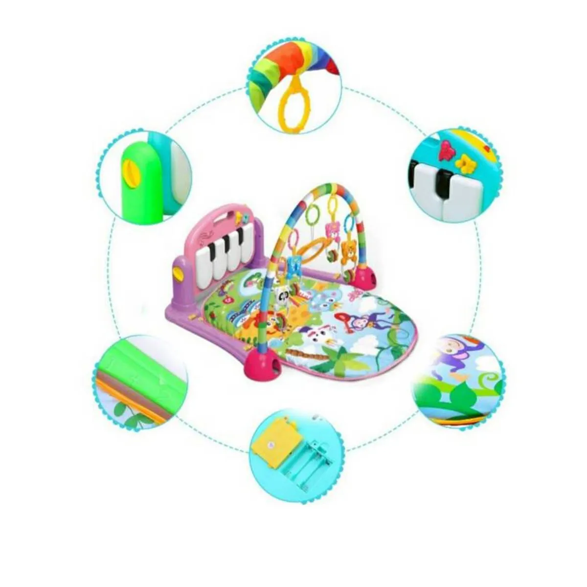 IDEAL - Gimnasio Musical Multifunción con Piano Verde