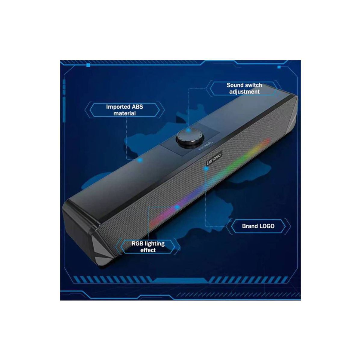 LENOVO - Soundbar Lenovo TS33 Bluetooth 5.0 RGB Speaker Audio 360 Home TV Barra