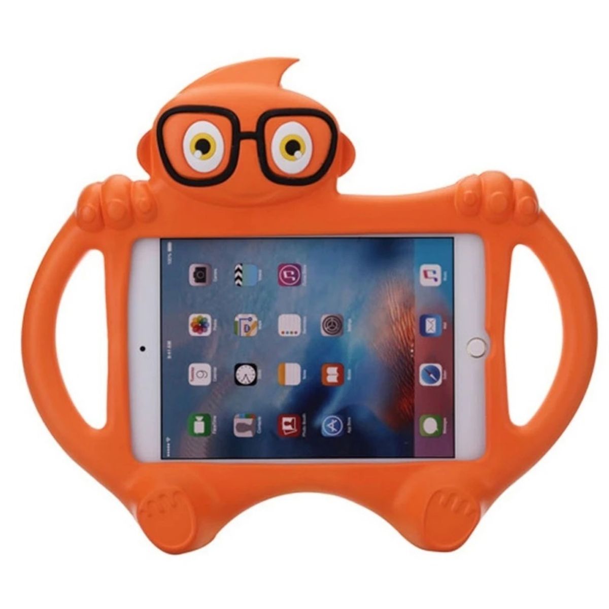 GENERICO - Funda Universal de Tablets de 7 de Goma Mostrito - Naranja Antishock