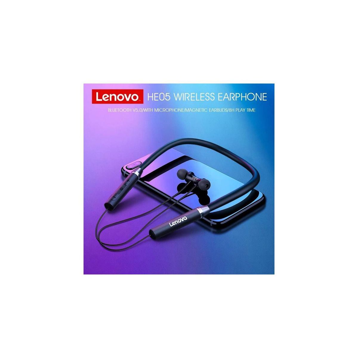LENOVO - Combo 2 audifonos bluetooth lenovo he05 negro (2 pcs)