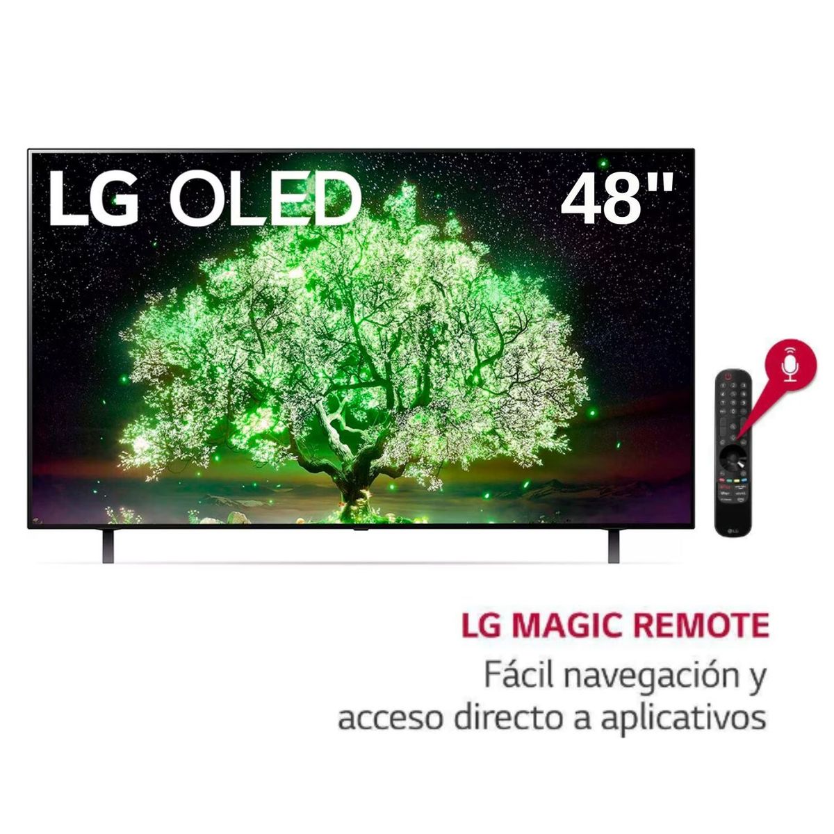 LG - Televisor LG OLED 48 A1 Smart TV 4K con ThinQ AI OLED48A1PSA