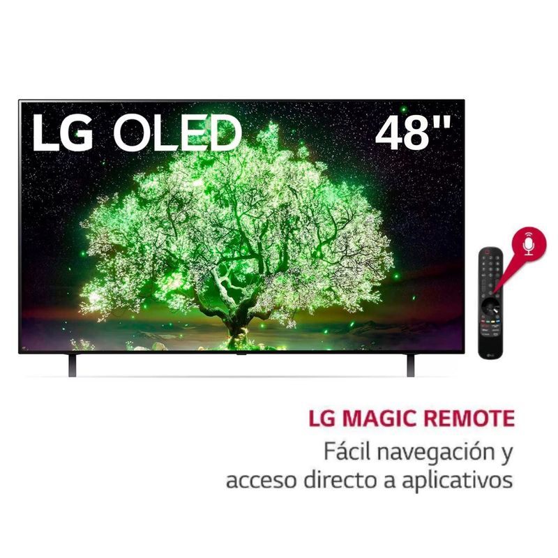 LG - Televisor LG OLED 48 A1 Smart TV 4K con ThinQ AI OLED48A1PSA