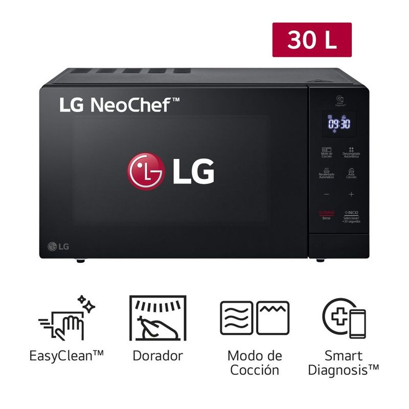 LG - Horno Microondas LG MH7032JAS EasyClean CON DORADOR 30L -NEGRO
