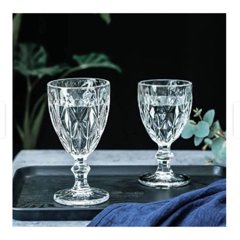 GENERICO - Set de Copas de 6 piezas  labradas 220 ML