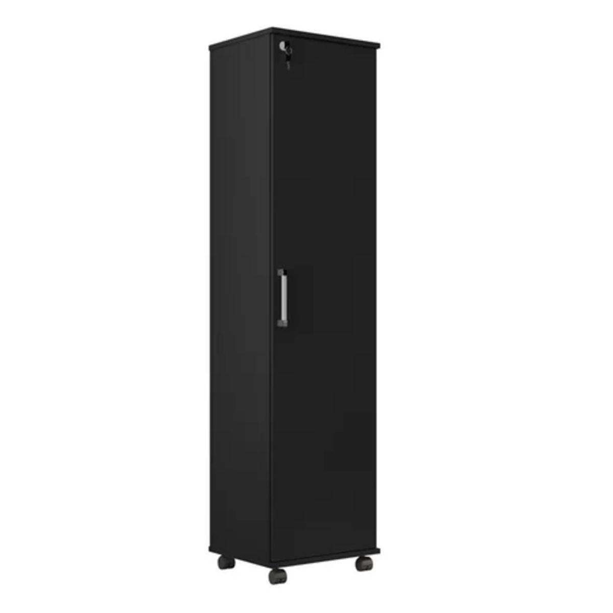 TU MESITA - Estante vertical multiusos con ruedad y llave Peyton color Negro TU MESITA