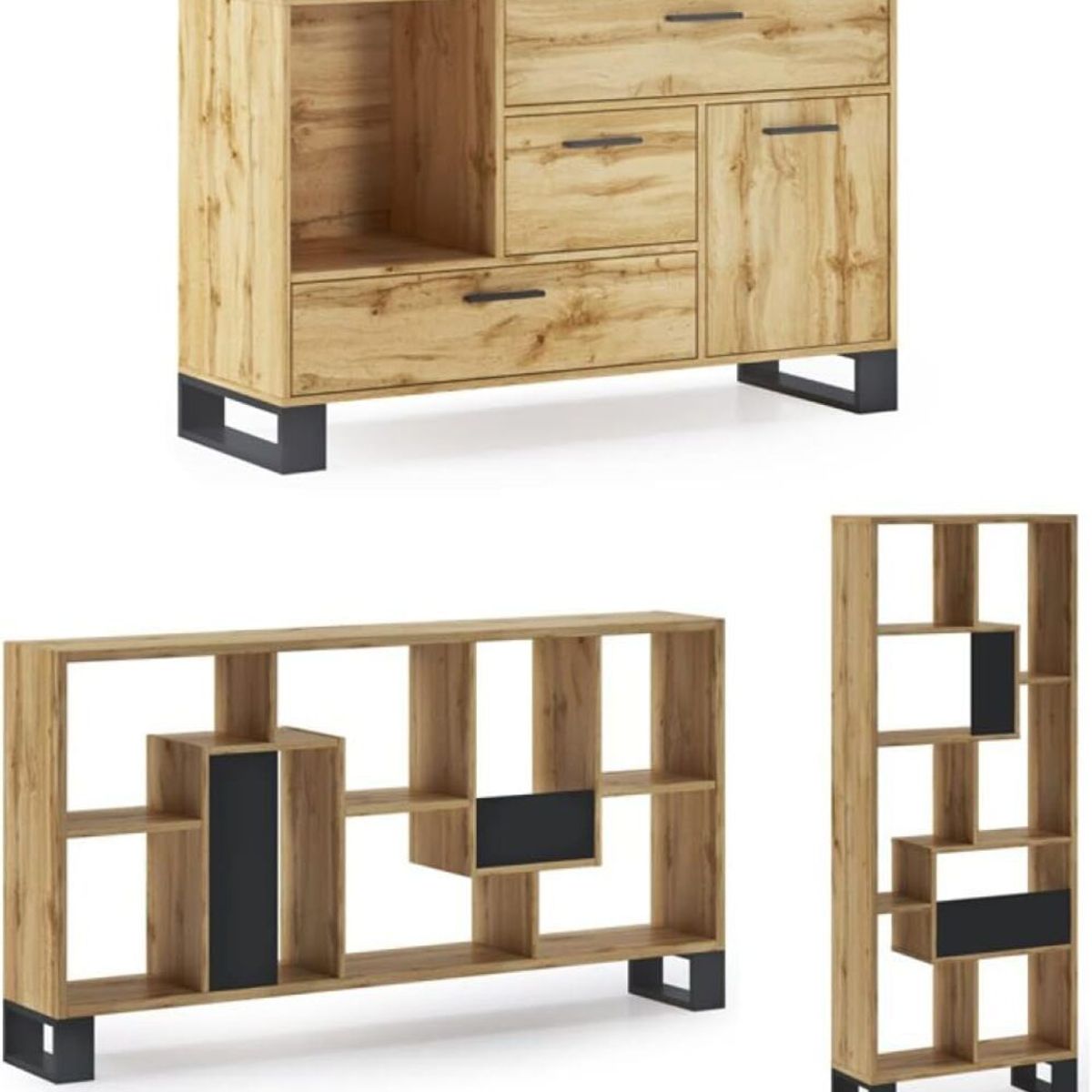 TU MESITA - Estanteria Larga Rústica Bolivar color Marrón claro TU MESITA