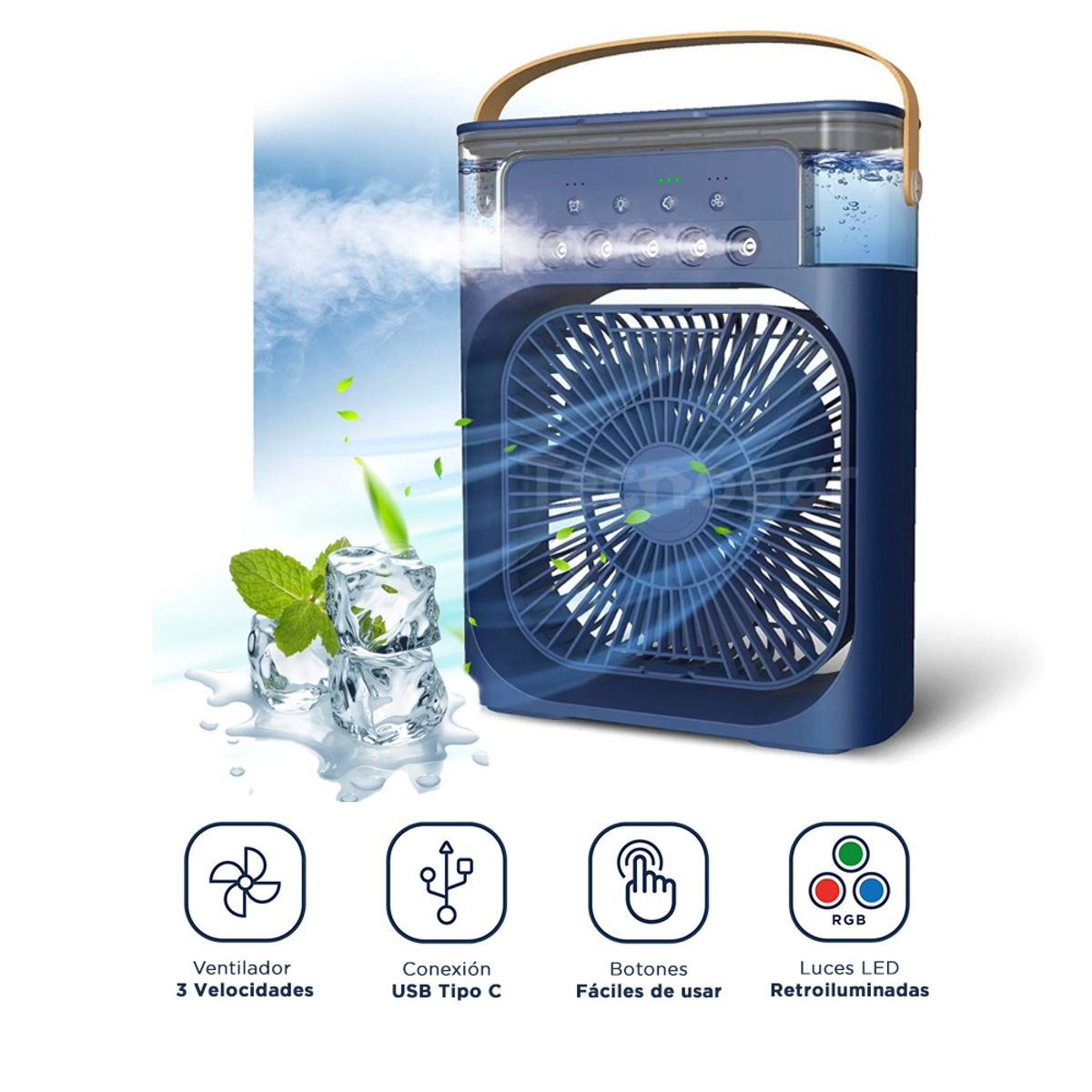 GENERICO - Enfriador Aire Acondicionado 3 en 1 Ventilador Portátil Humidificador