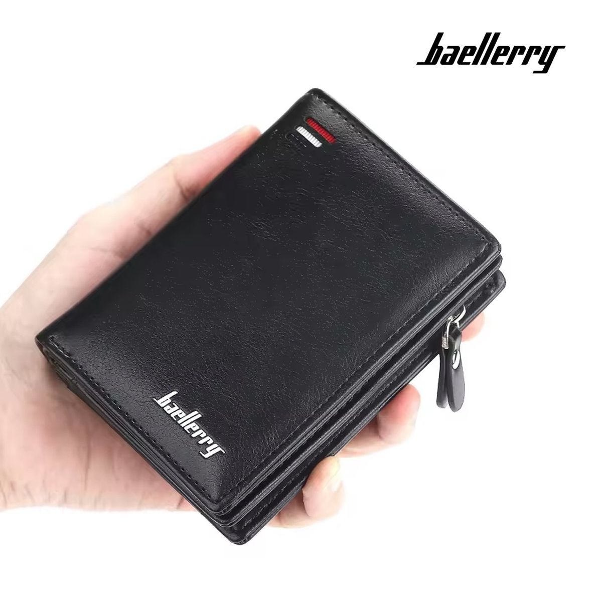 BAELLERRY - BILLETERA HOMBRE CUERO MONEDERO TARJETERO BAELLERRY NEGRO - M005