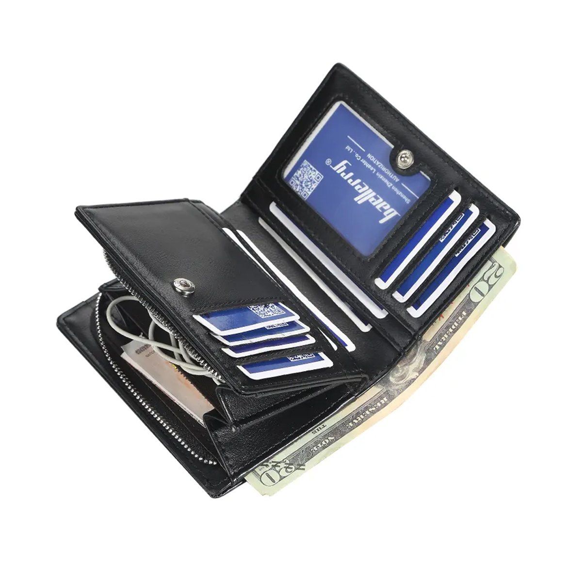 BAELLERRY - BILLETERA HOMBRE CUERO MONEDERO TARJETERO BAELLERRY NEGRO - M005