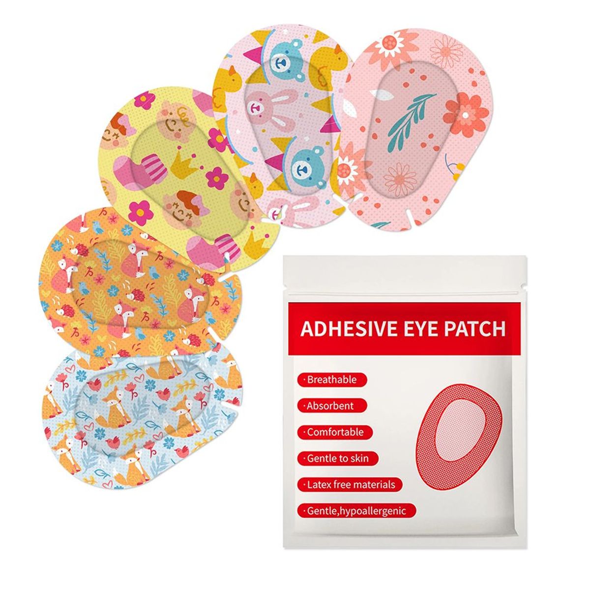 GENERICO - 30 Parches Oculares Para Niña Ojo Perezoso Ambliopía C/Rosado