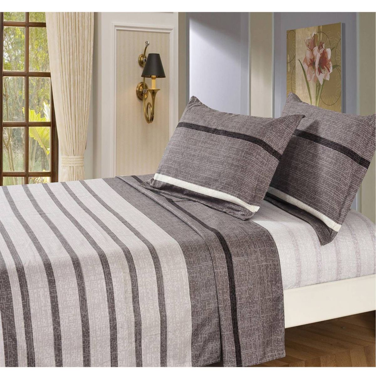 VENEZIA - Juego de sábanas VICENZA 2 plazas - 100% Algodón