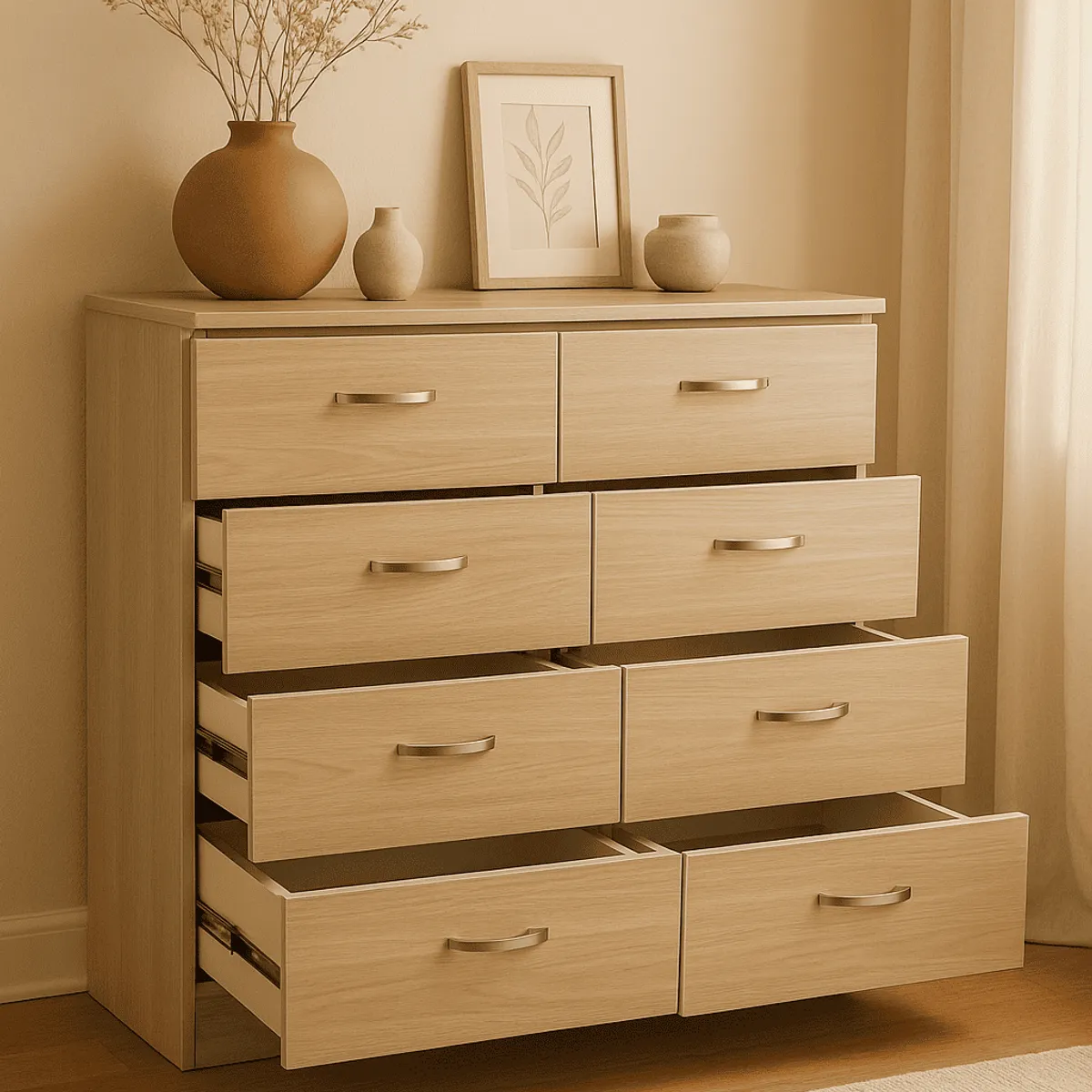 MUEBLES MACRUMO - Cómoda 8 Cajones Arena- Armado