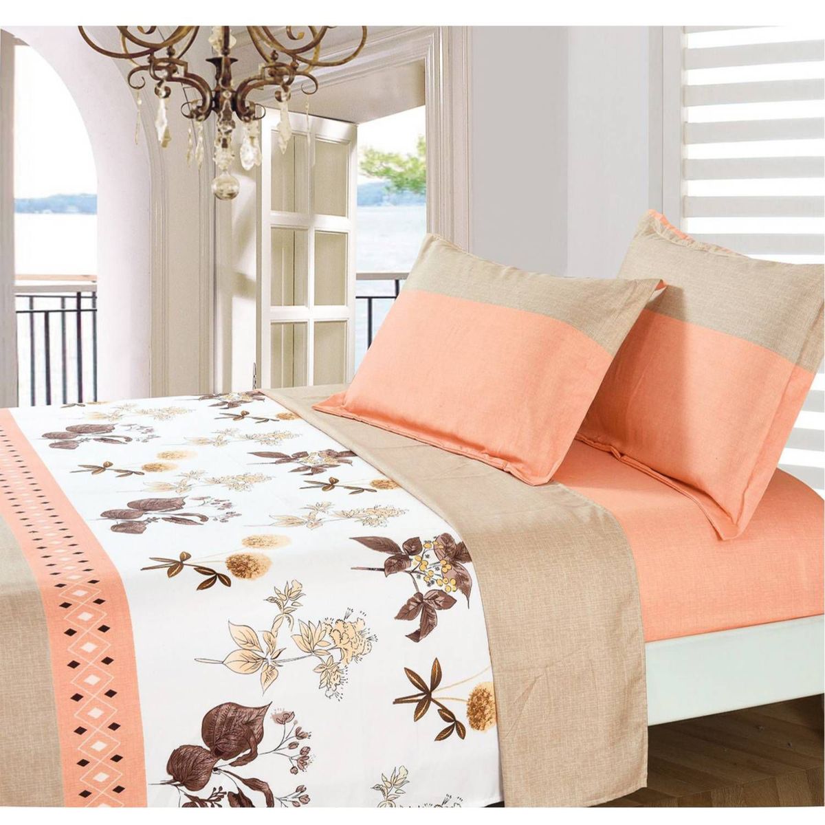 VENEZIA - Juego de sábanas VICENZA 2 plazas - 100% Algodón