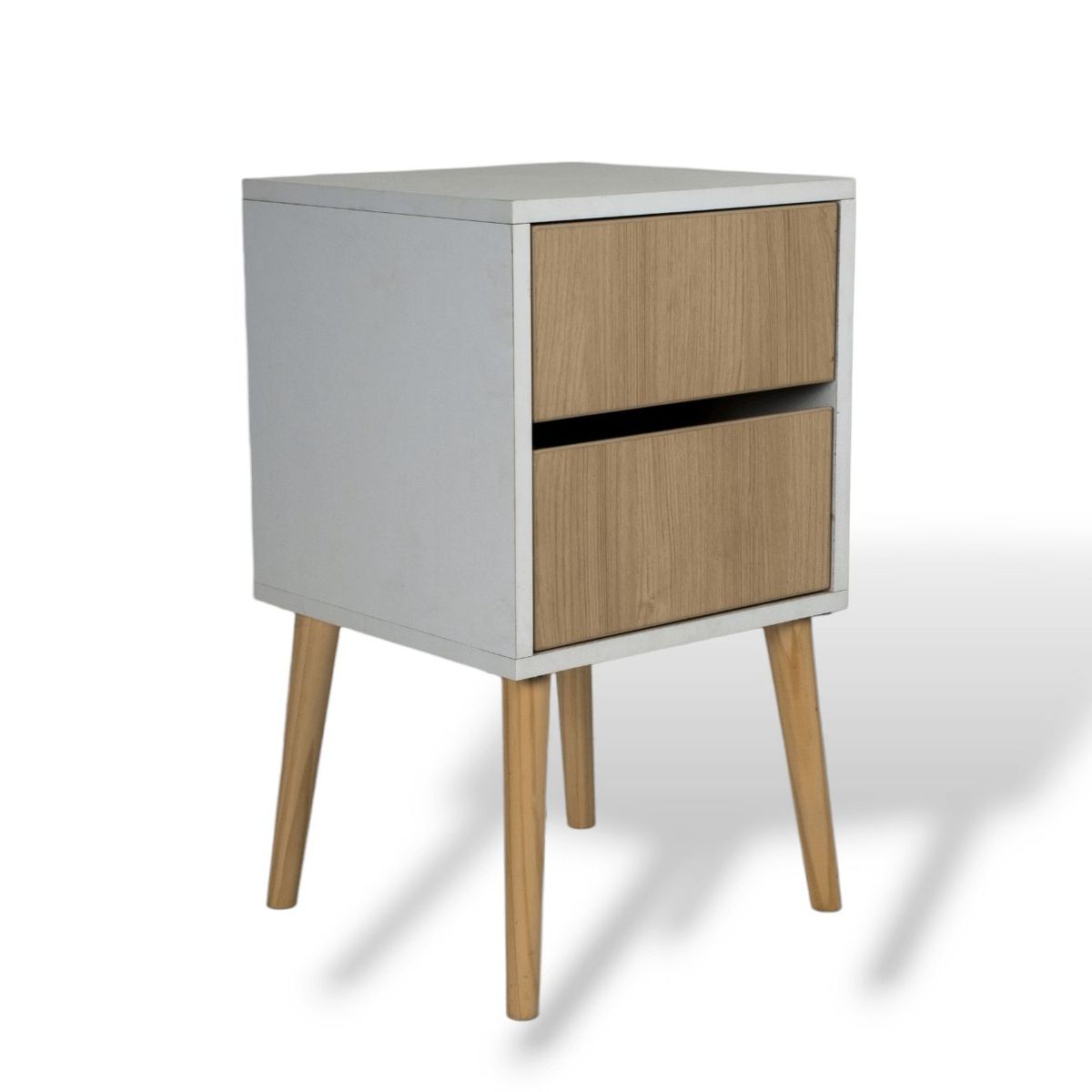 MUEBLES MACRUMO - Velador Vintage 2 Cajones Arena