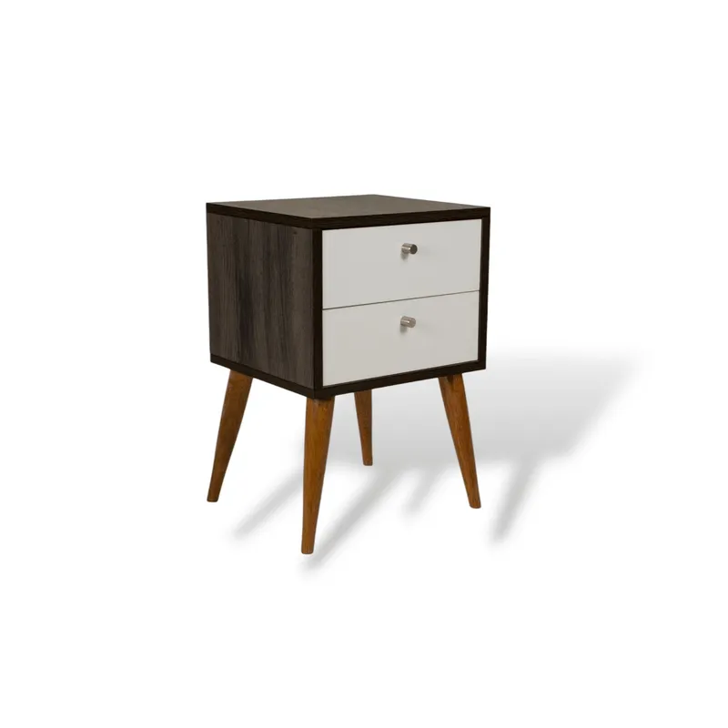 MUEBLES MACRUMO - Velador Vintage 2 Cajones Wengue