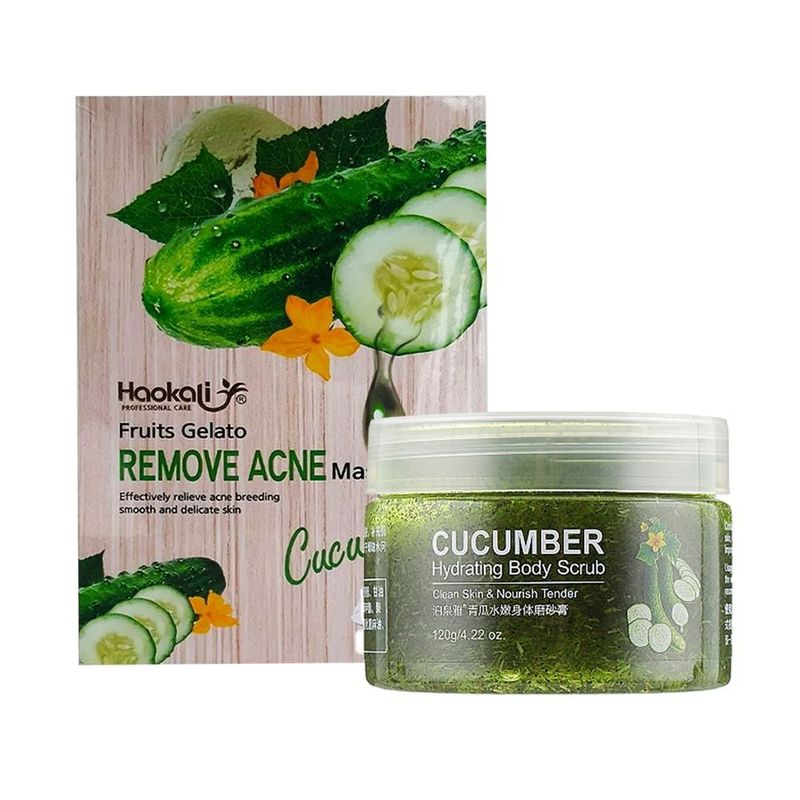 BIOAQUA - Crema Exfoliante e Hidratante + Mascara Facial Blanqueadora de Pepino