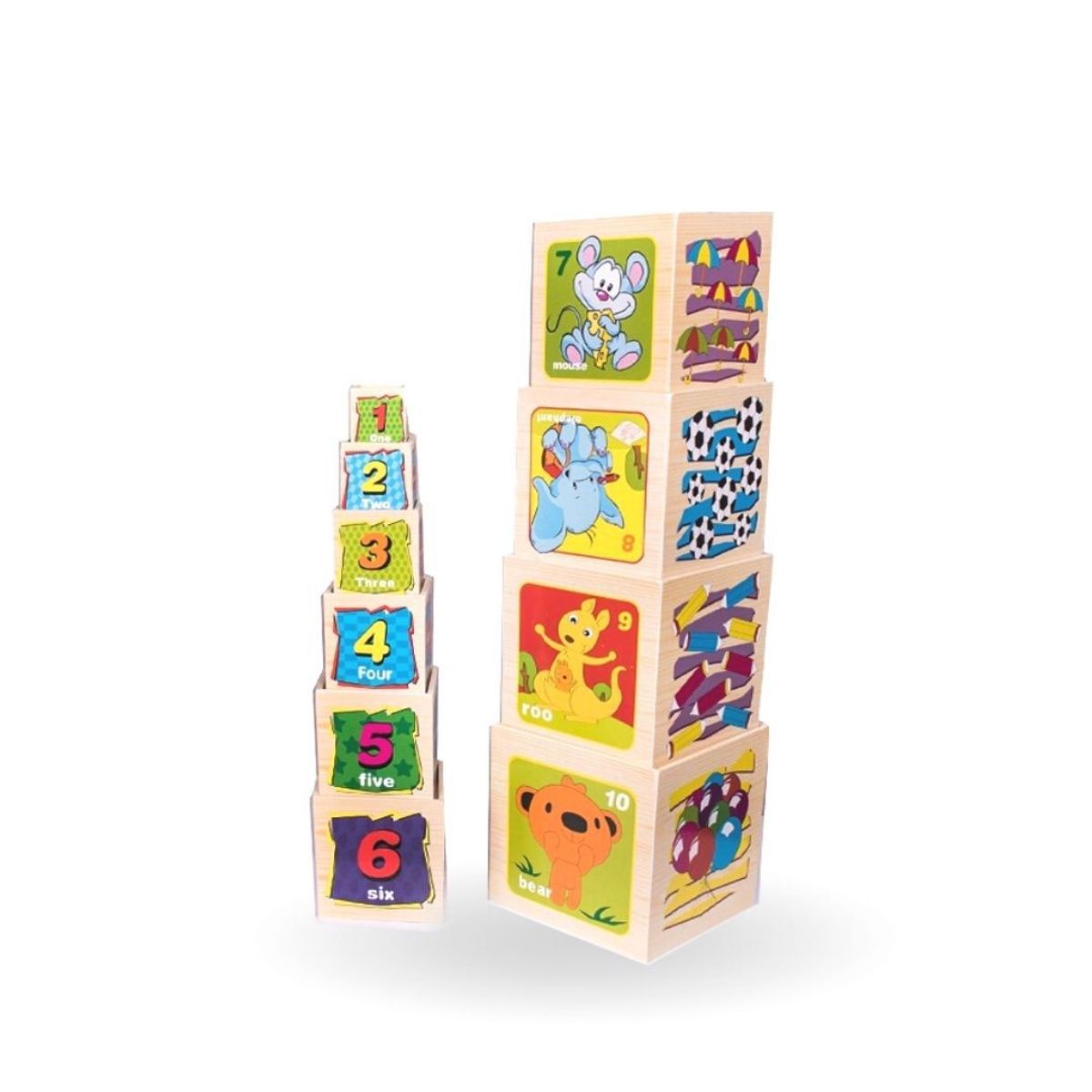 GENERICO - Cubos Didácticos Apilables 10 Piezas