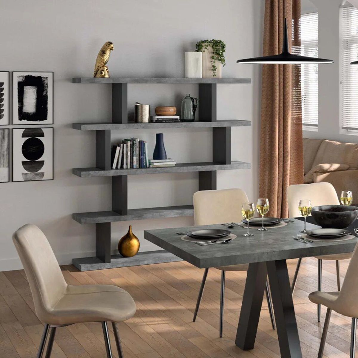 TU MESITA - Librero Escalar Negro 172cm TU MESITA