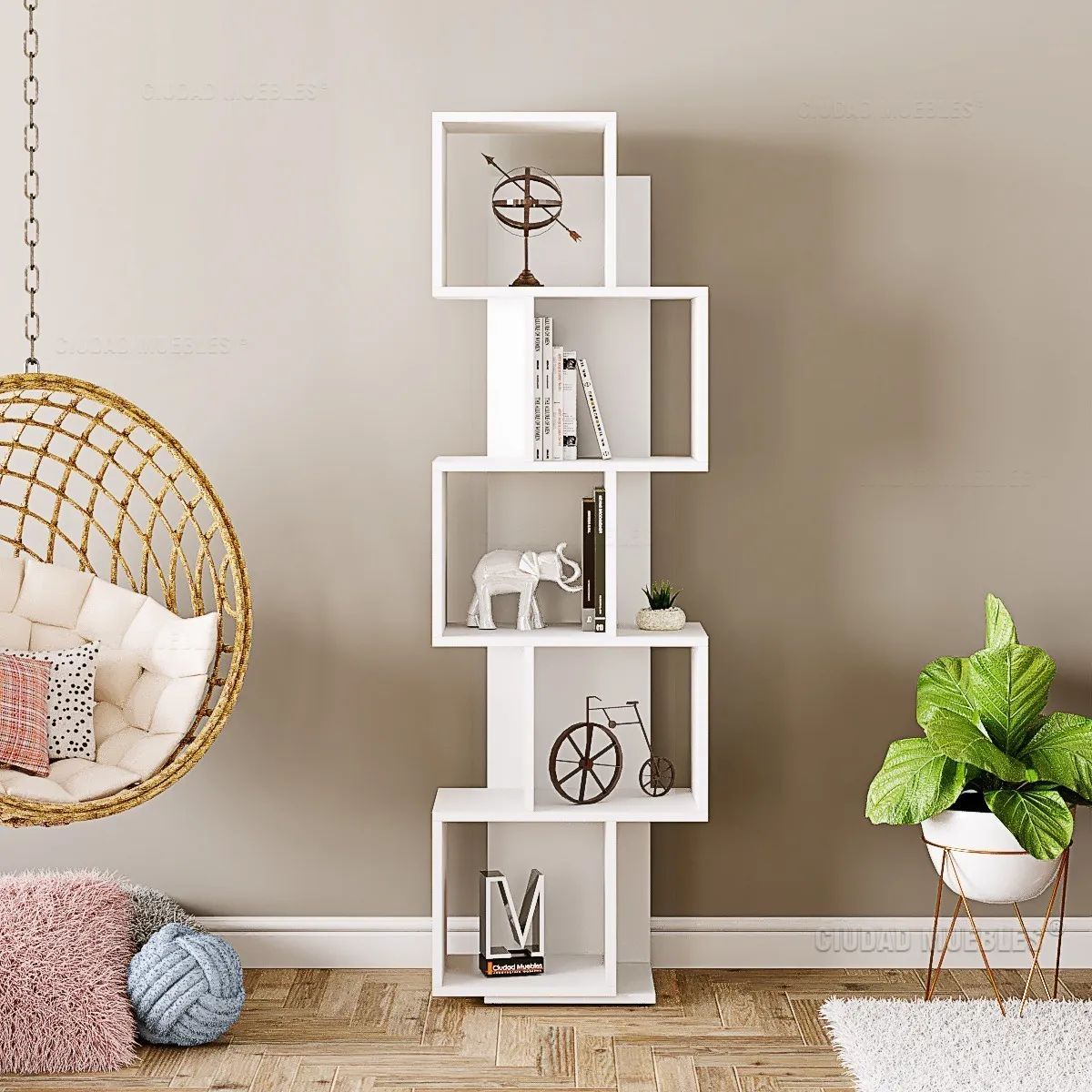 TU MESITA - Estante Contemporáneo Extremadura Blanco 150cm TU MESITA