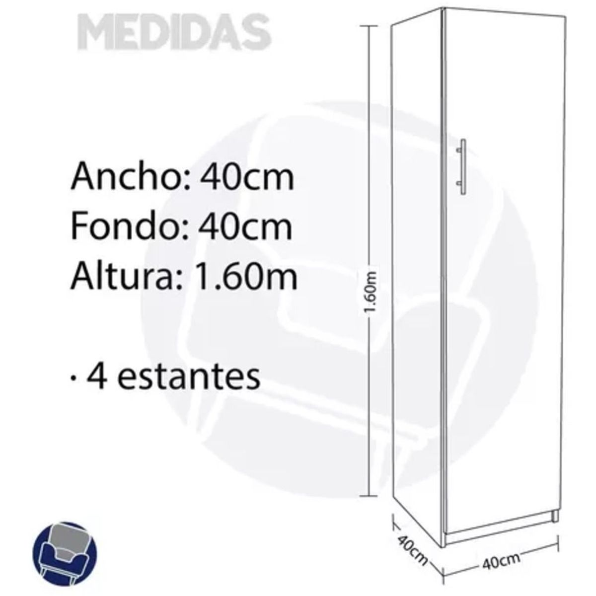 TU MESITA - Práctico Estante 1 puerta Renzo color Blanco TU MESITA