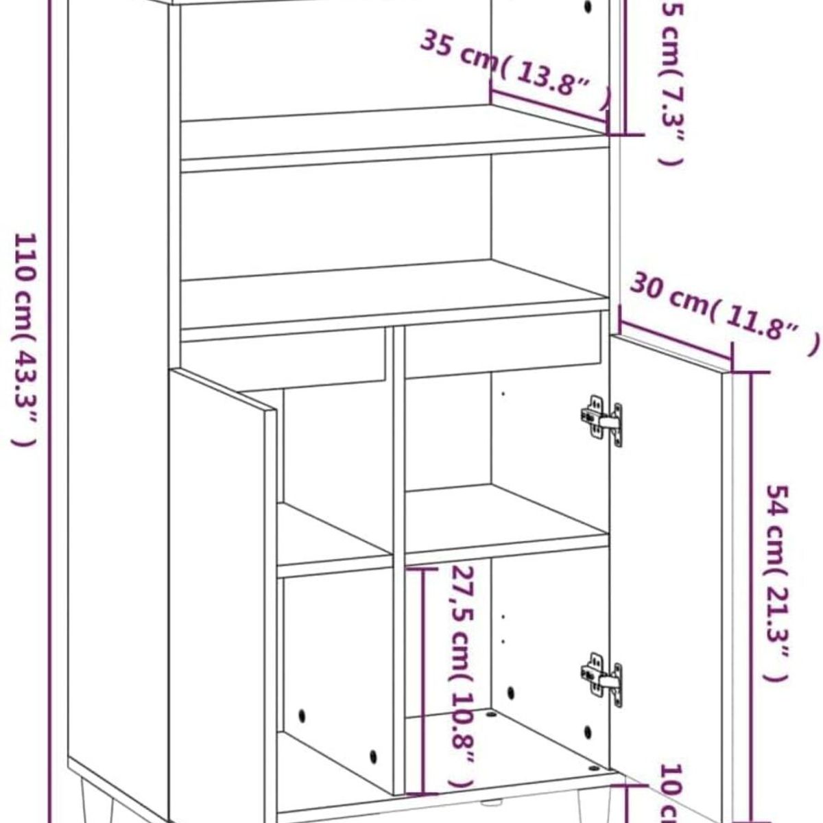TU MESITA - Librero Clásico 2 puertas Cádiz color Blanco TU MESITA