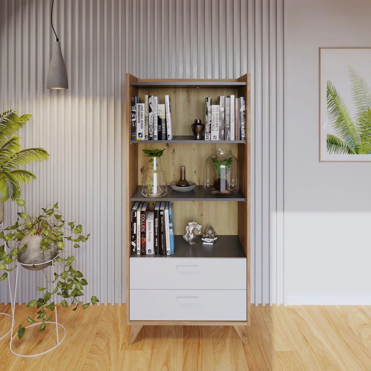 TU MESITA - Librero Clásico Montana multicolor 2 cajones TU MESITA