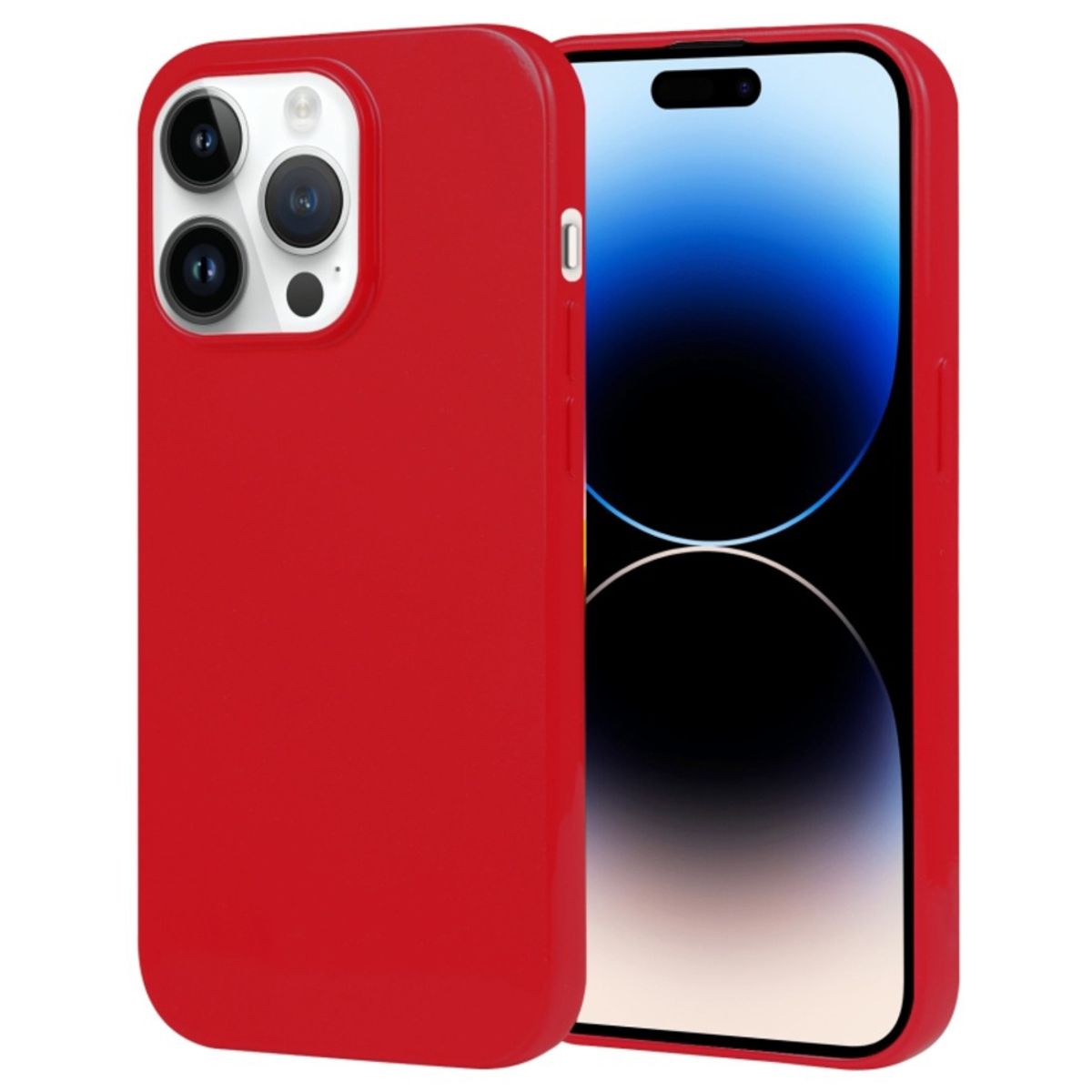 GENERICO - Funda para Motorola Moto G9 Plus Jelly Pearl Rojo Antishock Resistente