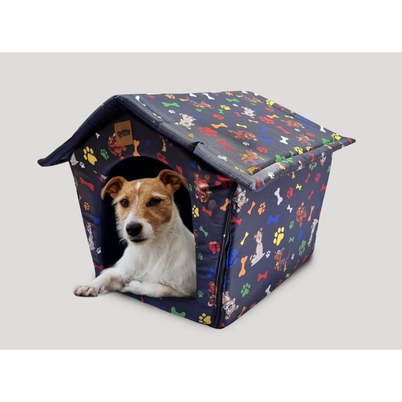 PRETTYPETS - CAMA ARMABLE PARA MASCOTA  COLOR AZUL MARINO TALLA L
