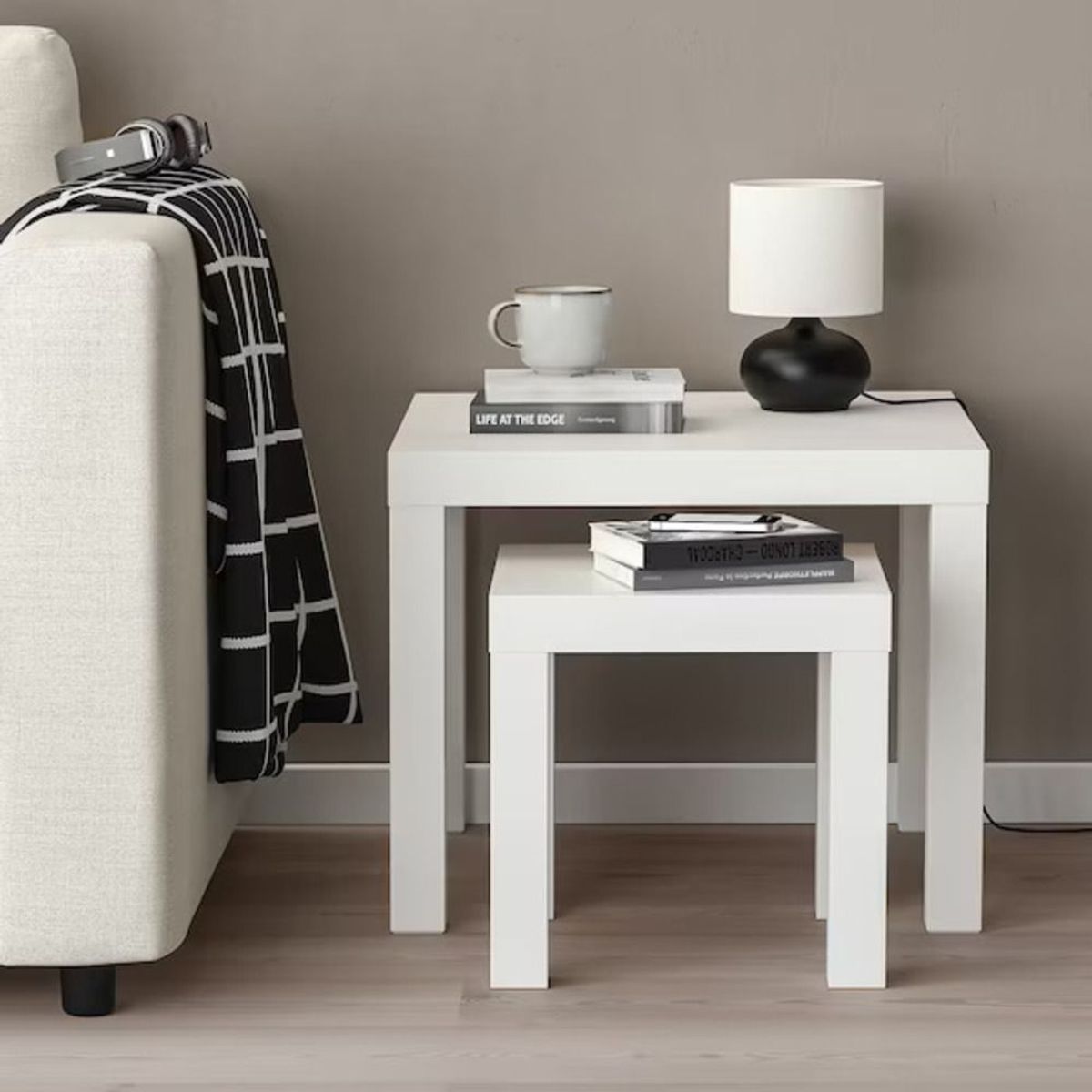 TU MESITA - Set de 2 Mesas Auxiliares Minimalistas Bibéi Blanco TU MESITA