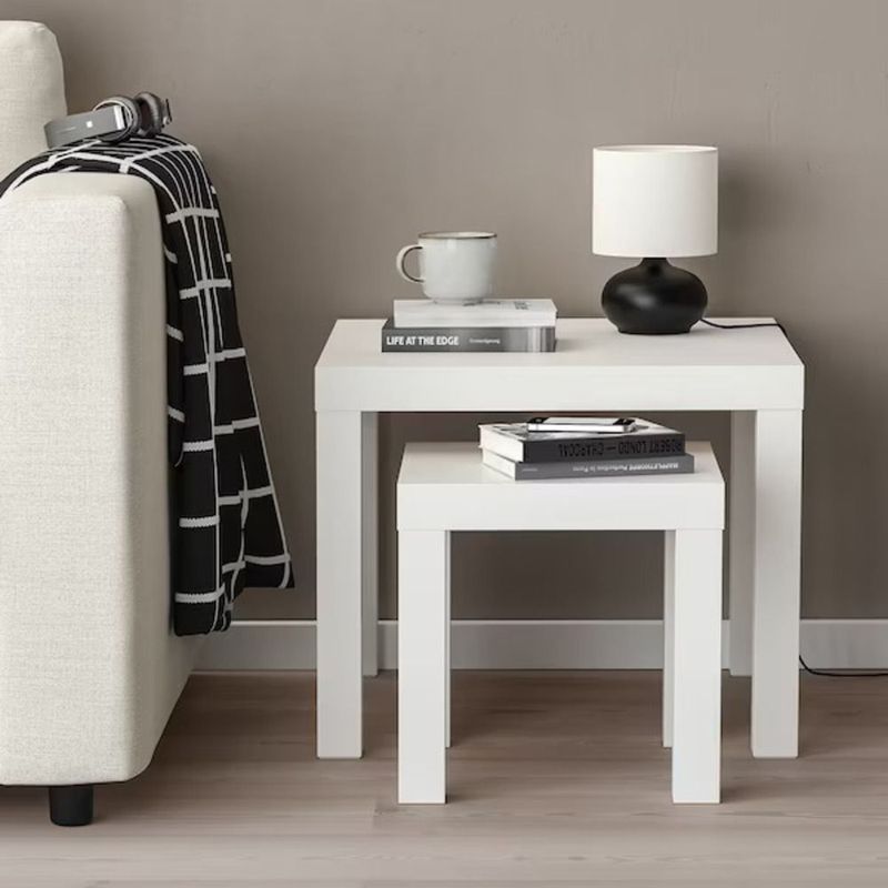 TU MESITA - Set de 2 Mesas Auxiliares Minimalistas Bibéi Blanco TU MESITA